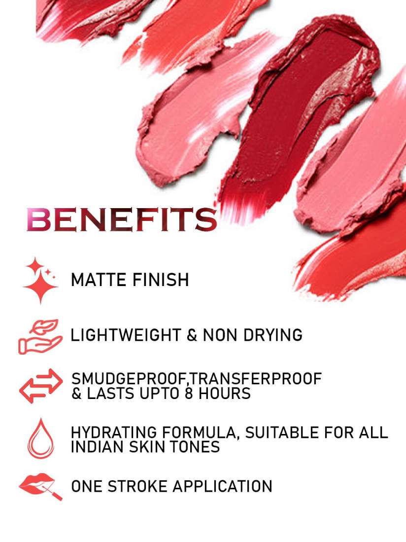 Lipstick Collection | Multicolor Set of 10 Vibrant Shades | Waterproof, Non-Transfer Matte | Highly Pigmented & Long-Lasting | Travel-Friendly Mini Lipsticks (2.4g Each) | Perfect Gift for Makeup Lovers