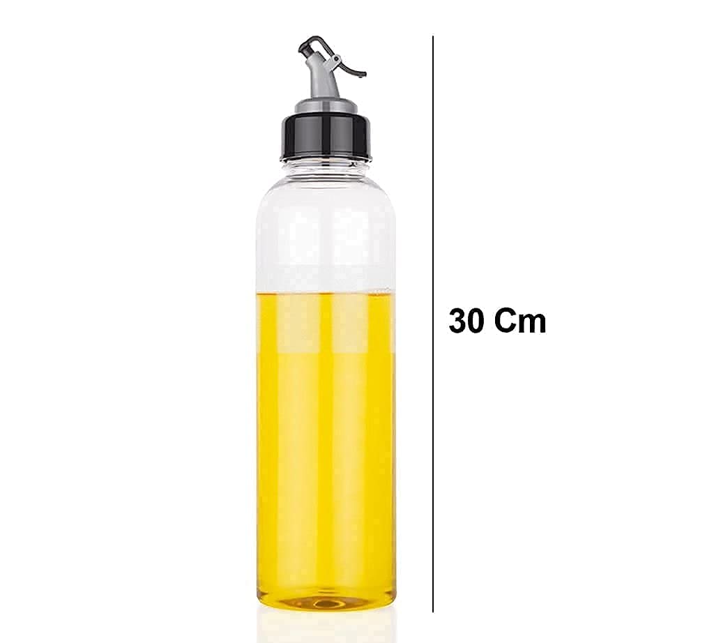 Plastic Oil Dispenser Set (Pack of 2) | 1L Each | Transparent, Leak-Proof, BPA-Free | Durable & Easy to Use | Perfect for Cooking Oil & Vinegar | Total Capacity: 2L