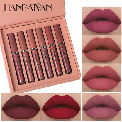 6-Piece Velvet Matte Liquid Lipstick Set with a waterproof, long-lasting, non-sticky formula in stunning nude shades. Quick-drying with up to 24-hour stay, ideal for daily use or as a makeup gift for women, Combo Pack (6 x 3ML each).