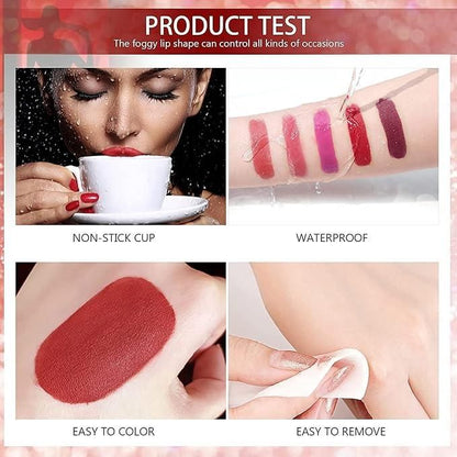 Huda Beauty 12-Piece Velvet Matte Liquid Lipstick Set with a waterproof, long-lasting, non-sticky formula in stunning nude shades. Quick-drying with up to 24-hour stay, perfect for daily wear or as a makeup gift for women. (2.5 ML × 12)