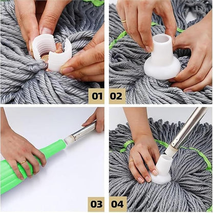 2-in-1 Self-Wringing Dehydrated Mop with 360° Rotating Head – Hands-Free Spin Mop for Effortless Home Cleaning. Ideal for Kitchen, Bathroom & All Household Floors including Tiles, Marble & Wood.