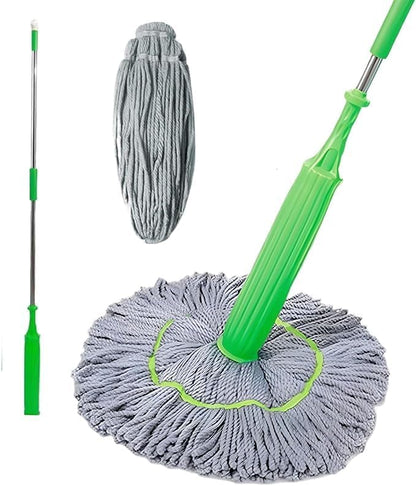 2-in-1 Self-Wringing Dehydrated Mop with 360° Rotating Head – Hands-Free Spin Mop for Effortless Home Cleaning. Ideal for Kitchen, Bathroom & All Household Floors including Tiles, Marble & Wood.
