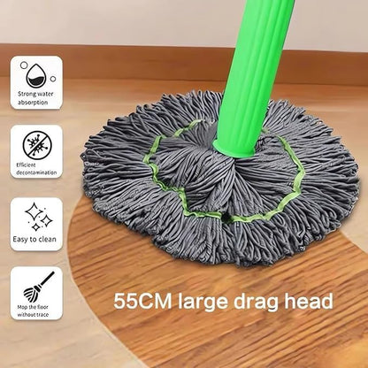 2-in-1 Self-Wringing Dehydrated Mop with 360° Rotating Head – Hands-Free Spin Mop for Effortless Home Cleaning. Ideal for Kitchen, Bathroom & All Household Floors including Tiles, Marble & Wood.