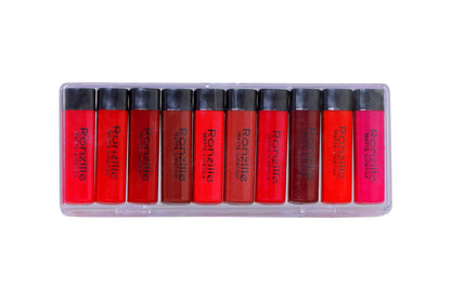 Lipstick Collection | Multicolor Set of 10 Vibrant Shades | Waterproof, Non-Transfer Matte | Highly Pigmented & Long-Lasting | Travel-Friendly Mini Lipsticks (2.4g Each) | Perfect Gift for Makeup Lovers