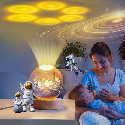 3D Planet Crystal Ball Night Lamp | Solar System LED Light with USB-Powered Glow and Elegant Wooden Base | Unique Home Décor and Perfect Gift for Birthdays, Christmas, Teens, Men, Women, Kids, Boys, and Girls.