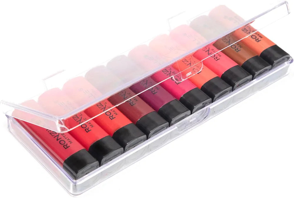 Lipstick Collection | Multicolor Set of 10 Vibrant Shades | Waterproof, Non-Transfer Matte | Highly Pigmented & Long-Lasting | Travel-Friendly Mini Lipsticks (2.4g Each) | Perfect Gift for Makeup Lovers