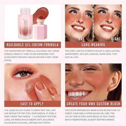 Velvet Liquid Blush for Women & Girls – Pack of 2 | Highly Pigmented, Smooth & Lightweight Blusher for Cheeks, Lips & Eyes | Soft Matte Finish, Super Stay, Long-Lasting & Easy to Blend | Perfect for Everyday Makeup.