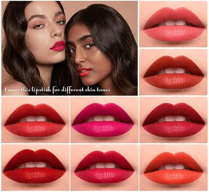 Huda Beauty 12-Piece Velvet Matte Liquid Lipstick Set with a waterproof, long-lasting, non-sticky formula in stunning nude shades. Quick-drying with up to 24-hour stay, perfect for daily wear or as a makeup gift for women. (2.5 ML × 12)