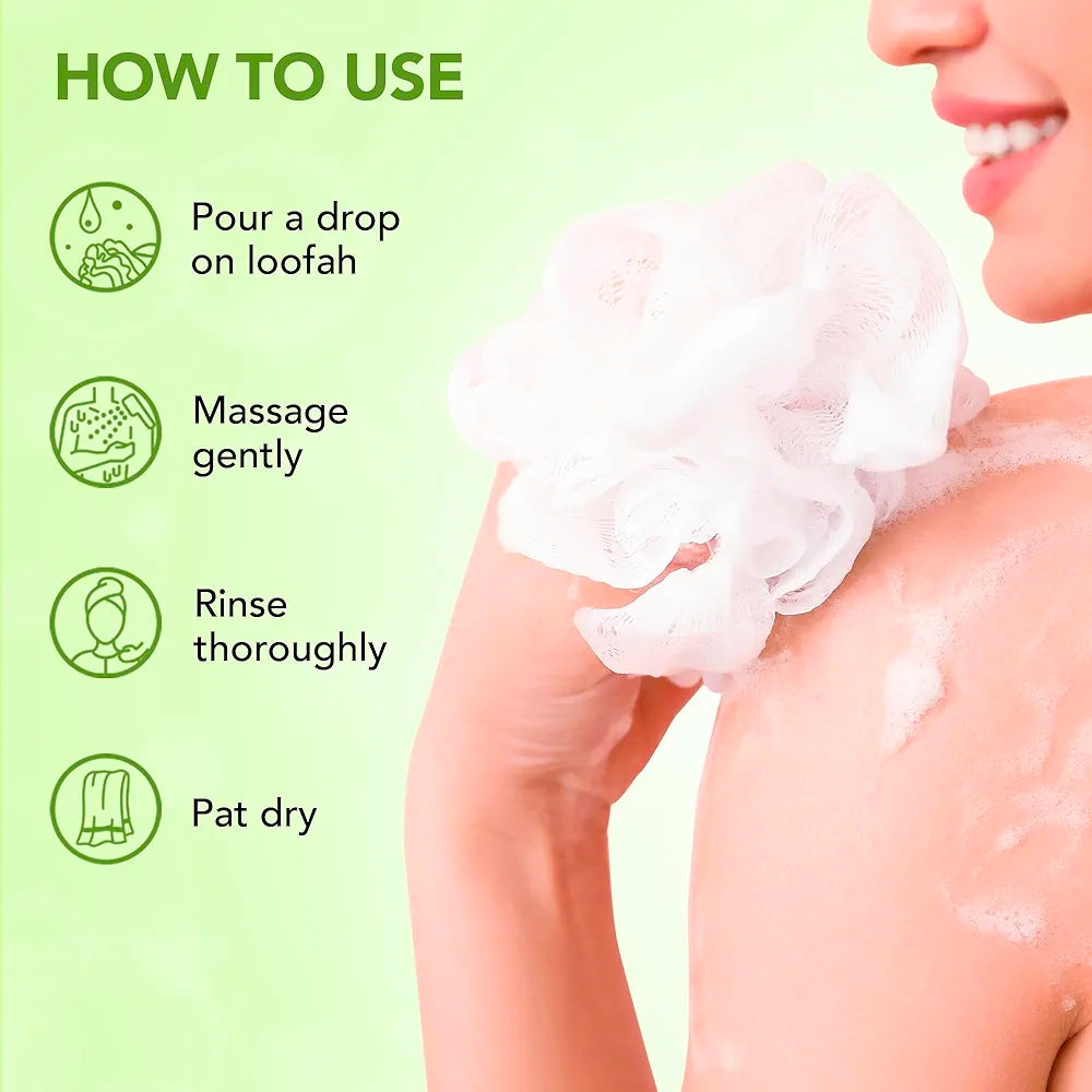 Mapril Premium Body Wash Combo for Women (120 ml Each, Pack of 3) – Enjoy fresh, clean, and glowing skin. Comes with a free loofah. Available in 3 variants: Aqua, Lemon, and Rose. Perfect for daily use!