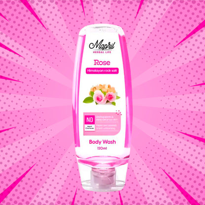 Mapril Premium Body Wash Combo for Women (120 ml Each, Pack of 3) – Enjoy fresh, clean, and glowing skin. Comes with a free loofah. Available in 3 variants: Aqua, Lemon, and Rose. Perfect for daily use!