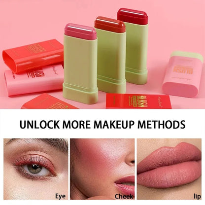 3-in-1 Blush Stick for Cheeks, Lips & Eyes | Imported Korean Cosmetic | Long-Lasting Waterproof Matte Cream Blusher | Lightweight & Blendable Makeup for Women & Girls