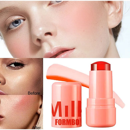 4 Colors Jelly Blush Tint Stick Pack of 2 | 4-in-1 Multi-Use for Lips, Cheeks, Eyes & Blush | Highly Pigmented Super Stay Tint Stick | Waterproof, Non-Transfer & Non-Sticky | Long-Lasting | Velvet Matte Finish | Perfect for Daily Makeup for Women & Girls.