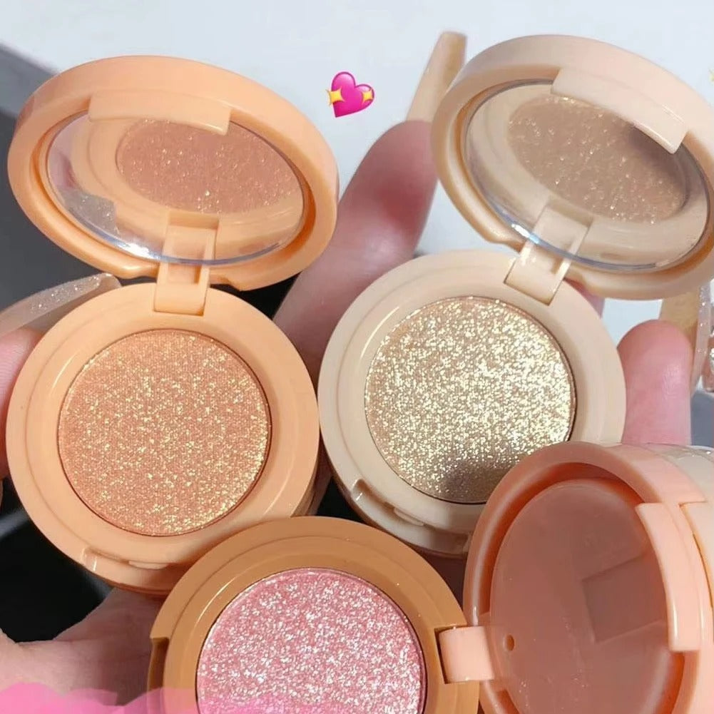 3-in-1 Blusher, Highlighter & Contour Sculpt Palette with Mirror for Women & Girls | Champagne Glow Highlighter with Peach & Rosy Pink Blush Shades | Mini Compact Travel Makeup Kit | Long-Lasting Highly Pigmented Palette for a Fresh, Natural Glowing Look.
