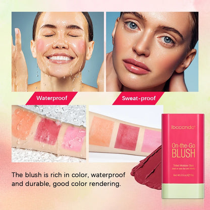 3-in-1 Blush Stick for Cheeks, Lips & Eyes | Imported Korean Cosmetic | Long-Lasting Waterproof Matte Cream Blusher | Lightweight & Blendable Makeup for Women & Girls