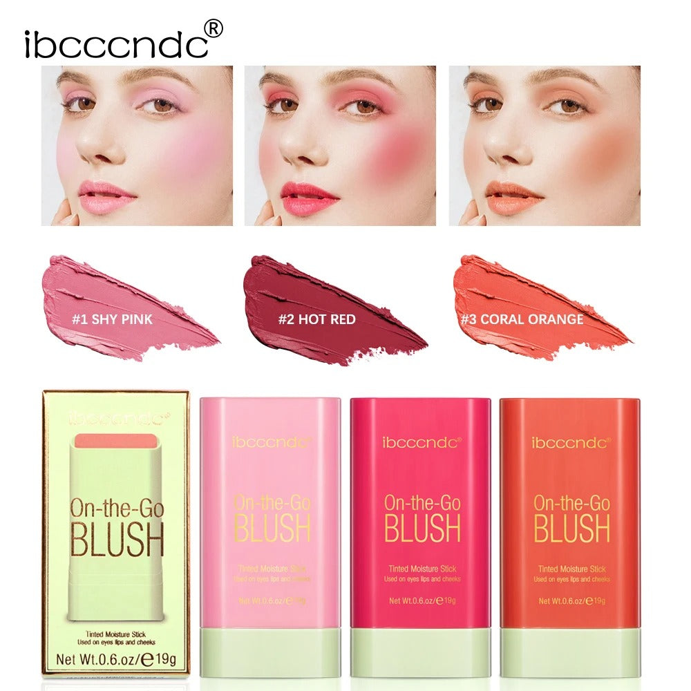 3-in-1 Blush Stick for Cheeks, Lips & Eyes | Imported Korean Cosmetic | Long-Lasting Waterproof Matte Cream Blusher | Lightweight & Blendable Makeup for Women & Girls