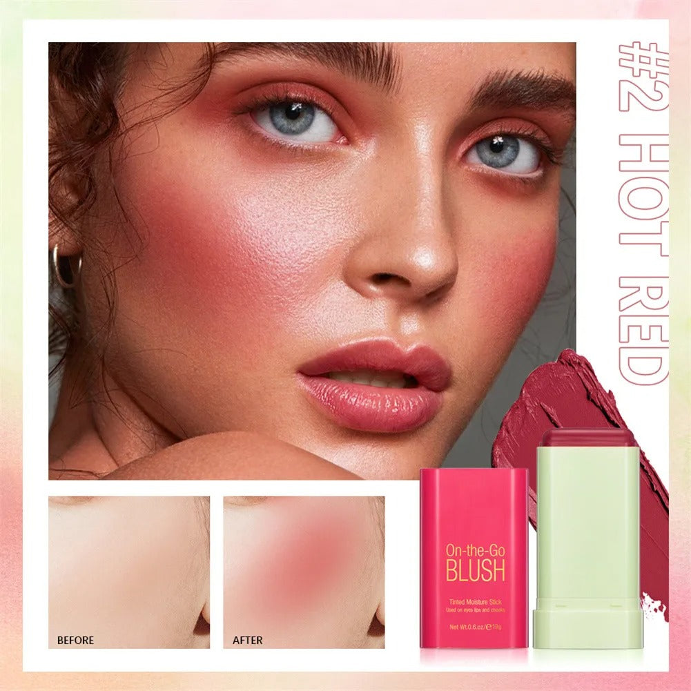 3-in-1 Blush Stick for Cheeks, Lips & Eyes | Imported Korean Cosmetic | Long-Lasting Waterproof Matte Cream Blusher | Lightweight & Blendable Makeup for Women & Girls