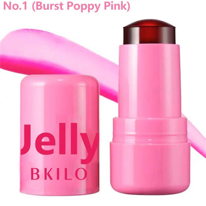 4 Colors Jelly Blush Tint Stick Pack of 2 | 4-in-1 Multi-Use for Lips, Cheeks, Eyes & Blush | Highly Pigmented Super Stay Tint Stick | Waterproof, Non-Transfer & Non-Sticky | Long-Lasting | Velvet Matte Finish | Perfect for Daily Makeup for Women & Girls.