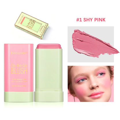 3-in-1 Blush Stick for Cheeks, Lips & Eyes | Imported Korean Cosmetic | Long-Lasting Waterproof Matte Cream Blusher | Lightweight & Blendable Makeup for Women & Girls