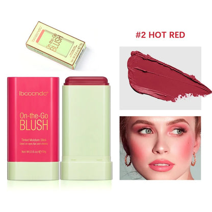 3-in-1 Blush Stick for Cheeks, Lips & Eyes | Imported Korean Cosmetic | Long-Lasting Waterproof Matte Cream Blusher | Lightweight & Blendable Makeup for Women & Girls
