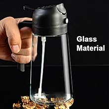 2-in-1 Glass Olive Oil Sprayer and Dispenser Bottle, 500ml Refillable Oil Spray Bottle for Cooking, Air Fryer, BBQ, Salad, Frying and Baking, Food-Grade, Leak-Proof Kitchen Oil Sprayer.