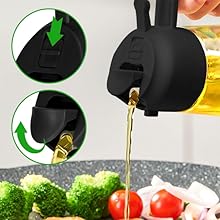 2-in-1 Glass Olive Oil Sprayer and Dispenser Bottle, 500ml Refillable Oil Spray Bottle for Cooking, Air Fryer, BBQ, Salad, Frying and Baking, Food-Grade, Leak-Proof Kitchen Oil Sprayer.