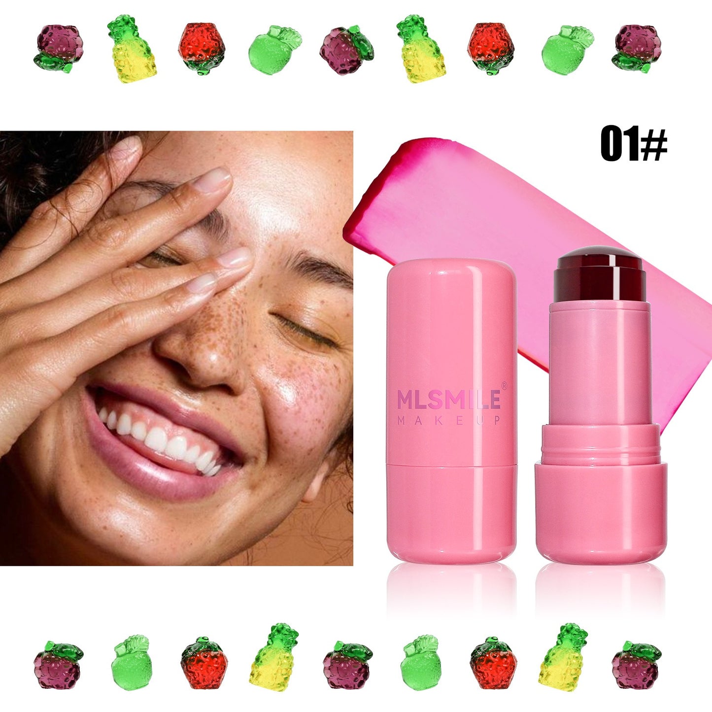4 Colors Jelly Blush Tint Stick Pack of 2 | 4-in-1 Multi-Use for Lips, Cheeks, Eyes & Blush | Highly Pigmented Super Stay Tint Stick | Waterproof, Non-Transfer & Non-Sticky | Long-Lasting | Velvet Matte Finish | Perfect for Daily Makeup for Women & Girls.