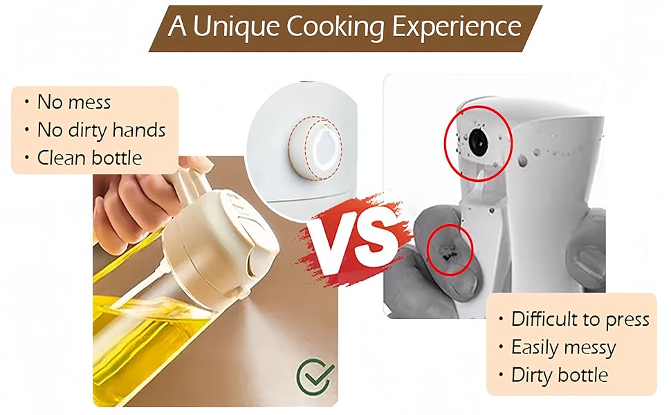 2-in-1 Glass Olive Oil Sprayer and Dispenser Bottle, 500ml Refillable Oil Spray Bottle for Cooking, Air Fryer, BBQ, Salad, Frying and Baking, Food-Grade, Leak-Proof Kitchen Oil Sprayer.