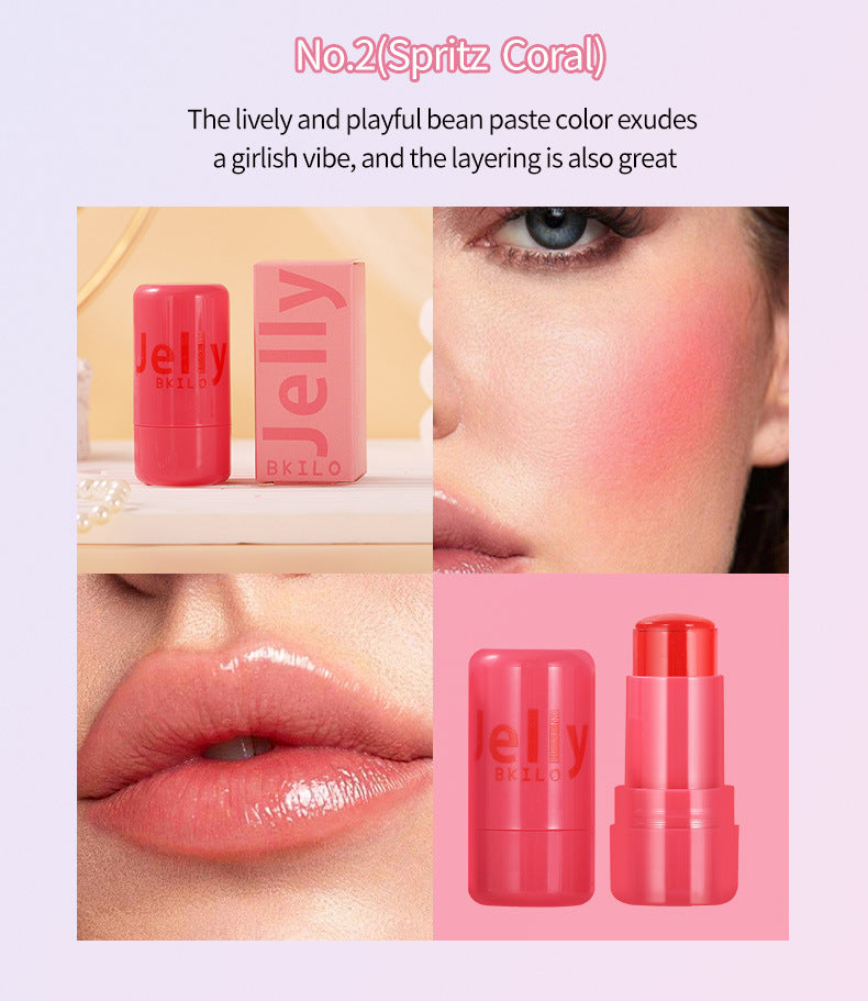 4 Colors Jelly Blush Tint Stick Pack of 2 | 4-in-1 Multi-Use for Lips, Cheeks, Eyes & Blush | Highly Pigmented Super Stay Tint Stick | Waterproof, Non-Transfer & Non-Sticky | Long-Lasting | Velvet Matte Finish | Perfect for Daily Makeup for Women & Girls.