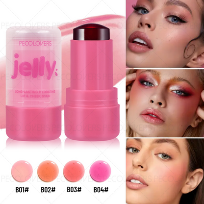 4 Colors Jelly Blush Tint Stick Pack of 2 | 4-in-1 Multi-Use for Lips, Cheeks, Eyes & Blush | Highly Pigmented Super Stay Tint Stick | Waterproof, Non-Transfer & Non-Sticky | Long-Lasting | Velvet Matte Finish | Perfect for Daily Makeup for Women & Girls.