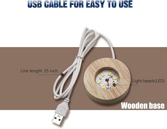 3D Planet Crystal Ball Night Lamp | Solar System LED Light with USB-Powered Glow and Elegant Wooden Base | Unique Home Décor and Perfect Gift for Birthdays, Christmas, Teens, Men, Women, Kids, Boys, and Girls.