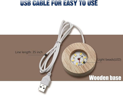 3D Planet Crystal Ball Night Lamp | Solar System LED Light with USB-Powered Glow and Elegant Wooden Base | Unique Home Décor and Perfect Gift for Birthdays, Christmas, Teens, Men, Women, Kids, Boys, and Girls.