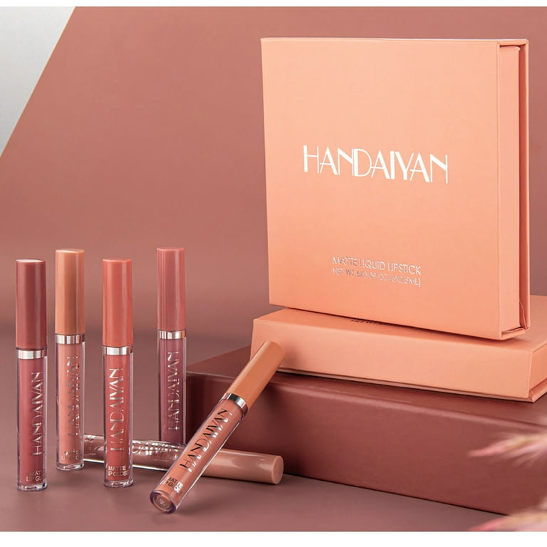 6-Piece Velvet Matte Liquid Lipstick Set with a waterproof, long-lasting, non-sticky formula in stunning nude shades. Quick-drying with up to 24-hour stay, ideal for daily use or as a makeup gift for women, Combo Pack (6 x 3ML each).