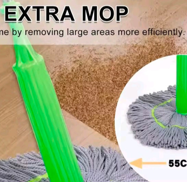 2-in-1 Self-Wringing Dehydrated Mop with 360° Rotating Head – Hands-Free Spin Mop for Effortless Home Cleaning. Ideal for Kitchen, Bathroom & All Household Floors including Tiles, Marble & Wood.