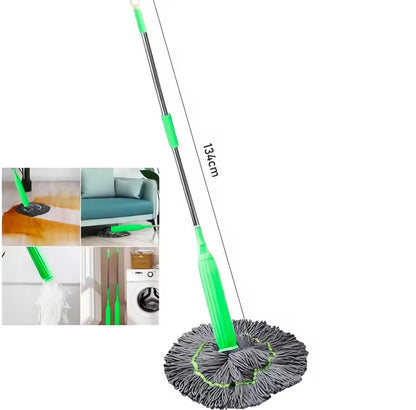 2-in-1 Self-Wringing Dehydrated Mop with 360° Rotating Head – Hands-Free Spin Mop for Effortless Home Cleaning. Ideal for Kitchen, Bathroom & All Household Floors including Tiles, Marble & Wood.