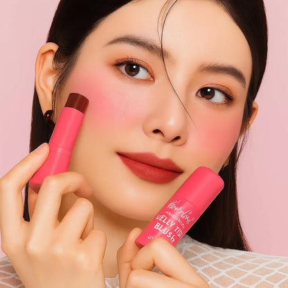4 Colors Jelly Blush Tint Stick Pack of 2 | 4-in-1 Multi-Use for Lips, Cheeks, Eyes & Blush | Highly Pigmented Super Stay Tint Stick | Waterproof, Non-Transfer & Non-Sticky | Long-Lasting | Velvet Matte Finish | Perfect for Daily Makeup for Women & Girls.