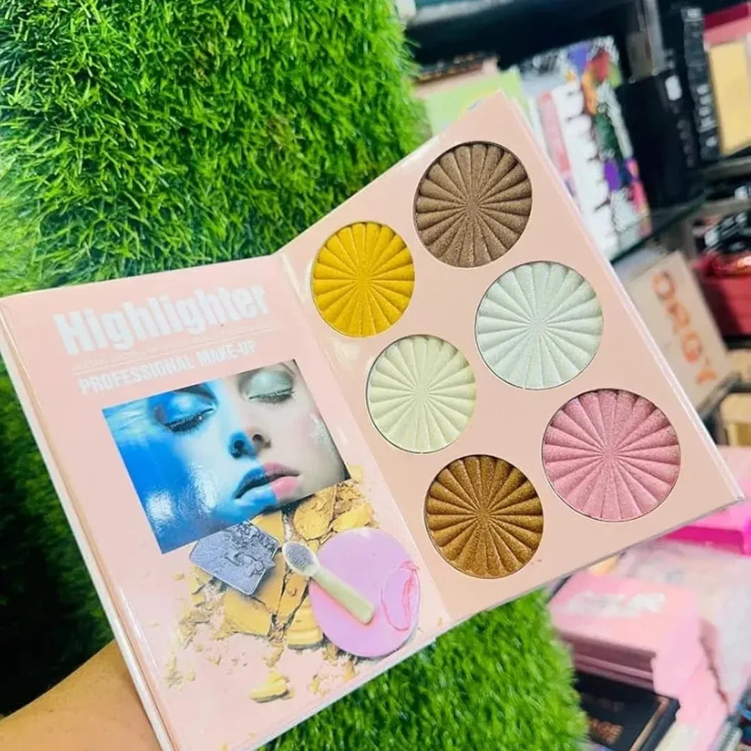 Beauty Glazed 4 in 1 Makeup Book | All-In-One Professional Palette | Eyeshadow | Blusher | Highlighter | Contour | Eyebrow Powder.
