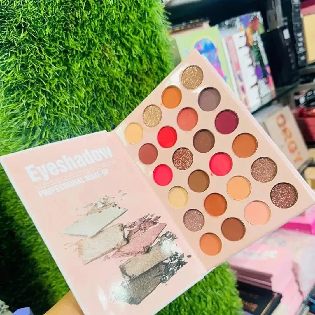 Beauty Glazed 4 in 1 Makeup Book | All-In-One Professional Palette | Eyeshadow | Blusher | Highlighter | Contour | Eyebrow Powder.