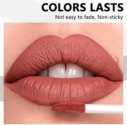 My Handaiyan 12-Color Liquid Lipstick Set – Glittering Matte & Glossy Finish, Highly Pigmented, Waterproof, Smudge-Proof, Long-Lasting 24-Hour Stay, Quick-Drying & Non-Sticky Formula, Nude & Multicolor Shades, Perfect Gift for Women. (2.5ML x 12)