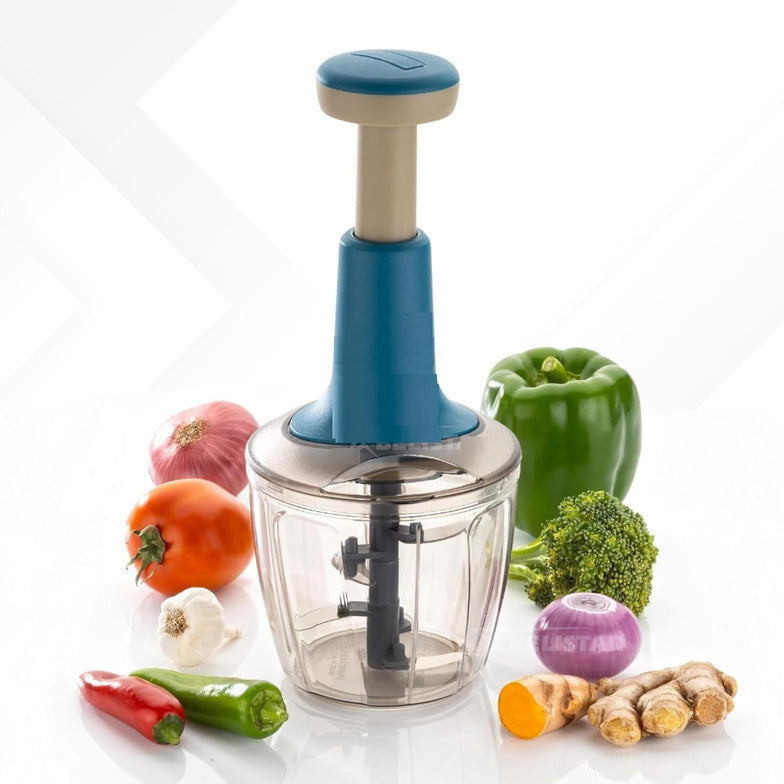 Push Chopper for Vegetables & Fruits | Manual Onion Cutter | Multipurpose Food Dicer Mincer for Veggies Garlic Tomato Potato Ginger Fruits Nuts Herbs etc. | BPA-Free Safe Container (1 pc)