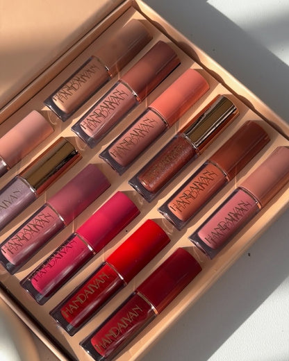 12-Piece Velvet Matte Liquid Lipstick Set with waterproof, long-lasting, non-sticky formula in stunning nude shades. Quick-drying with up to 24-hour stay, ideal for daily use or as a makeup gift for women. (2.5ML X 12)