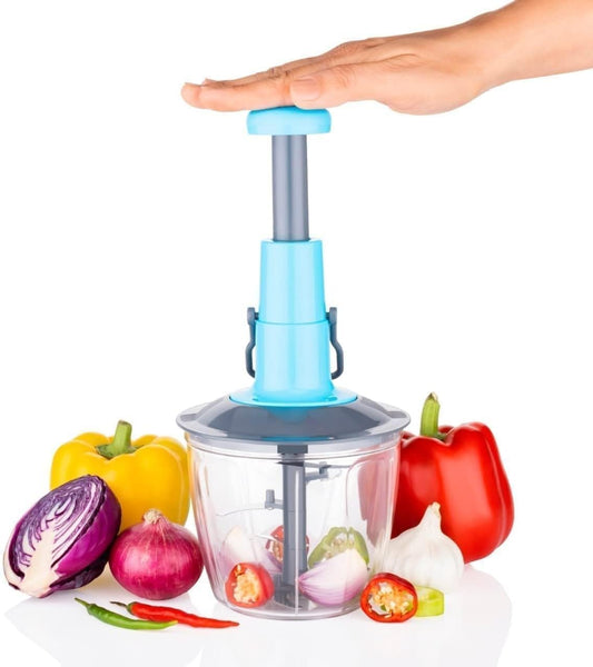Push Chopper for Vegetables & Fruits | Manual Onion Cutter | Multipurpose Food Dicer Mincer for Veggies Garlic Tomato Potato Ginger Fruits Nuts Herbs etc. | BPA-Free Safe Container (1 pc)