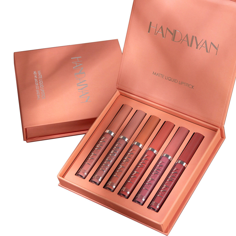 6-Piece Velvet Matte Liquid Lipstick Set with a waterproof, long-lasting, non-sticky formula in stunning nude shades. Quick-drying with up to 24-hour stay, ideal for daily use or as a makeup gift for women, Combo Pack (6 x 3ML each).