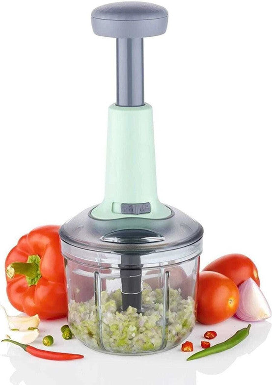 Push Chopper for Vegetables & Fruits | Manual Onion Cutter | Multipurpose Food Dicer Mincer for Veggies Garlic Tomato Potato Ginger Fruits Nuts Herbs etc. | BPA-Free Safe Container (1 pc)