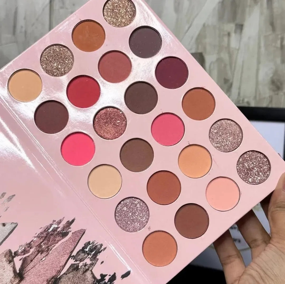 Beauty Glazed 4 in 1 Makeup Book | All-In-One Professional Palette | Eyeshadow | Blusher | Highlighter | Contour | Eyebrow Powder.