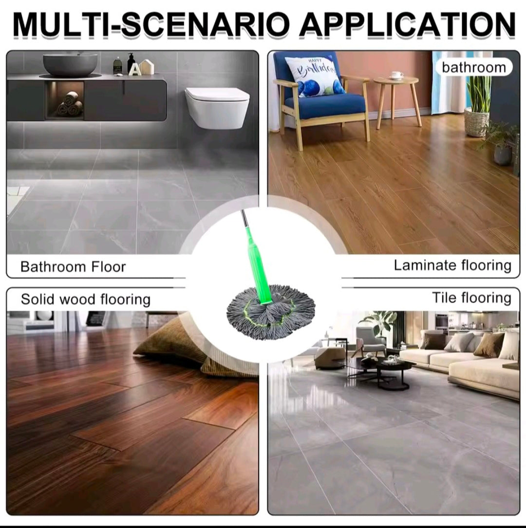 2-in-1 Self-Wringing Dehydrated Mop with 360° Rotating Head – Hands-Free Spin Mop for Effortless Home Cleaning. Ideal for Kitchen, Bathroom & All Household Floors including Tiles, Marble & Wood.