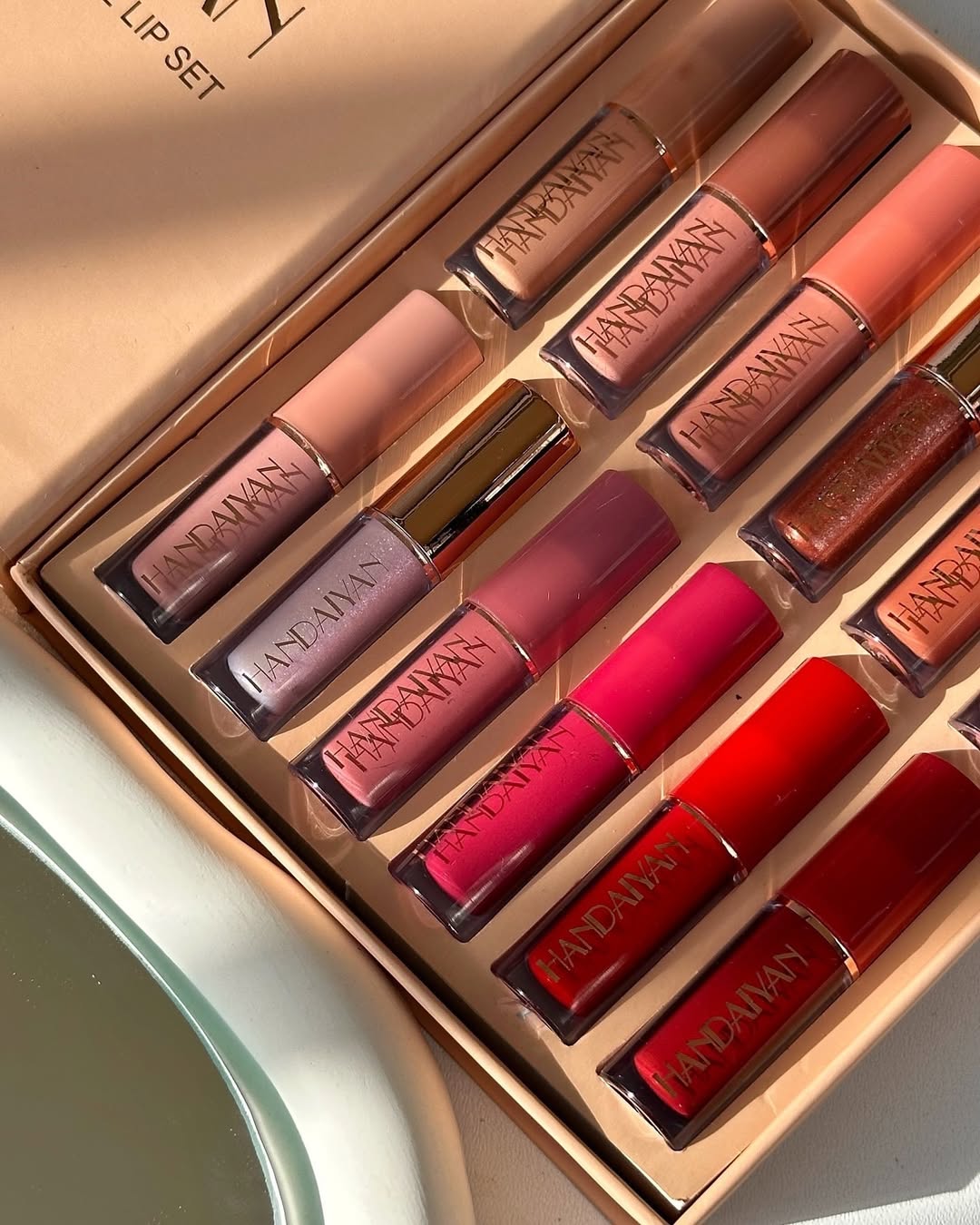 12-Piece Velvet Matte Liquid Lipstick Set with waterproof, long-lasting, non-sticky formula in stunning nude shades. Quick-drying with up to 24-hour stay, ideal for daily use or as a makeup gift for women. (2.5ML X 12)