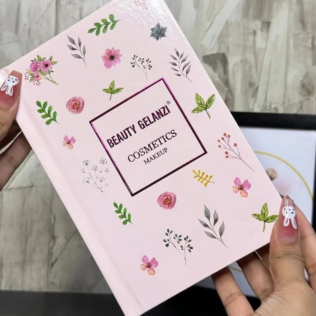 Beauty Glazed 4 in 1 Makeup Book | All-In-One Professional Palette | Eyeshadow | Blusher | Highlighter | Contour | Eyebrow Powder.