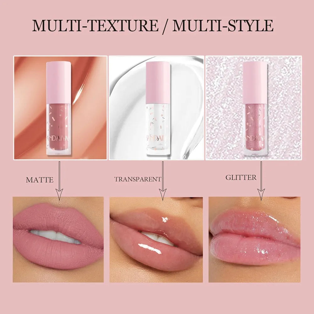 My Handaiyan 12-Color Liquid Lipstick Set – Glittering Matte & Glossy Finish, Highly Pigmented, Waterproof, Smudge-Proof, Long-Lasting 24-Hour Stay, Quick-Drying & Non-Sticky Formula, Nude & Multicolor Shades, Perfect Gift for Women. (2.5ML x 12)